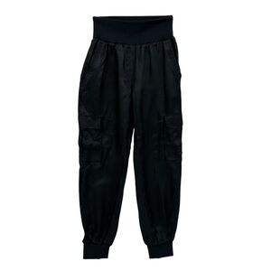 CINQ A SEPT Jogger Pants Tous Les Jours Giles Satin Black